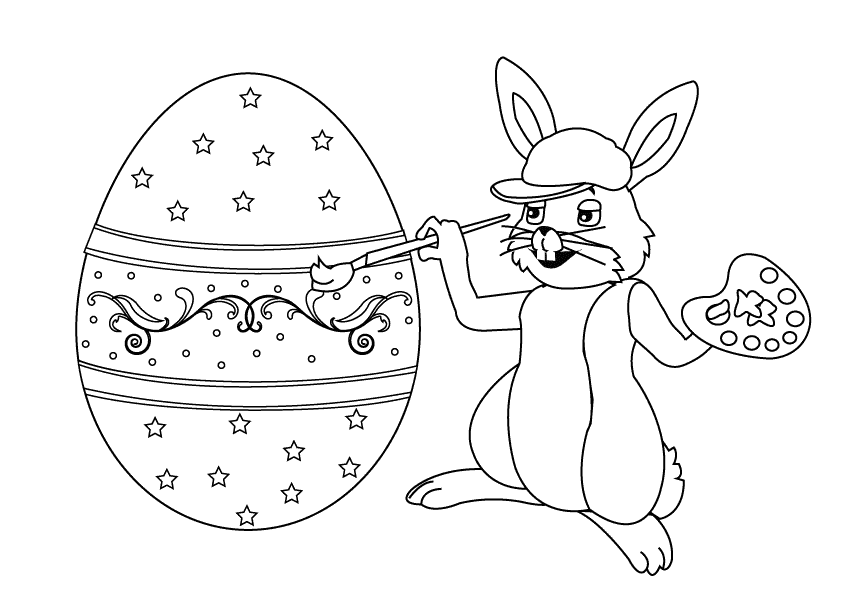Bunny With Easter Egg_coloring page